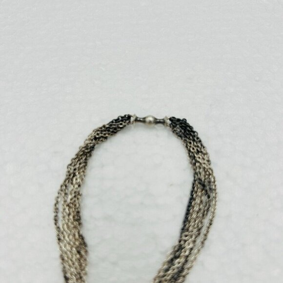 Estate Pandora Sterling Silver Multi-Strand One Clip Station Bracelet 7" Vintage - Picture 4 of 5